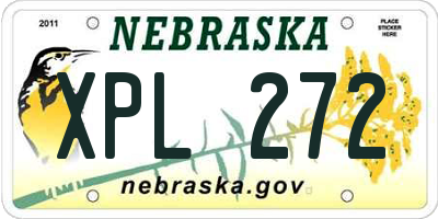 NE license plate XPL272