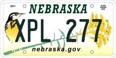 NE license plate XPL277