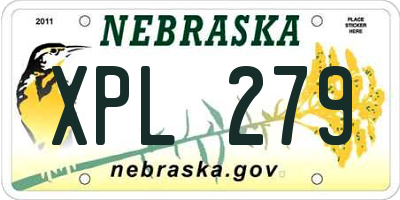NE license plate XPL279