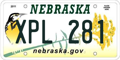 NE license plate XPL281