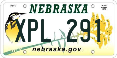 NE license plate XPL291