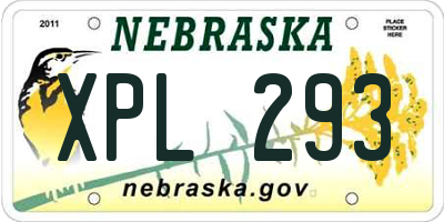 NE license plate XPL293