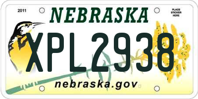 NE license plate XPL2938