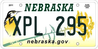NE license plate XPL295
