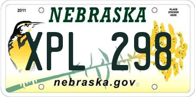 NE license plate XPL298