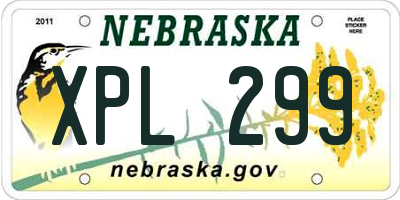 NE license plate XPL299