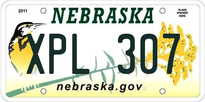 NE license plate XPL307