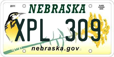 NE license plate XPL309