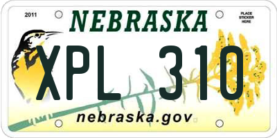 NE license plate XPL310
