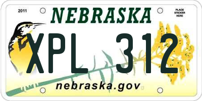 NE license plate XPL312