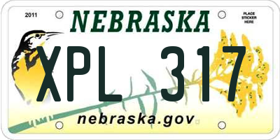NE license plate XPL317