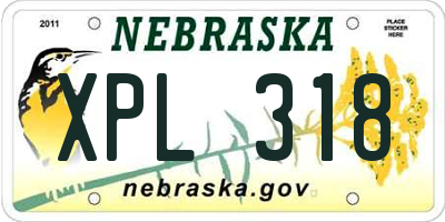 NE license plate XPL318