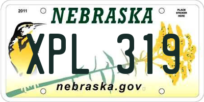 NE license plate XPL319