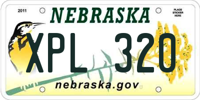 NE license plate XPL320