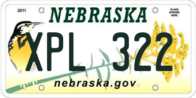 NE license plate XPL322