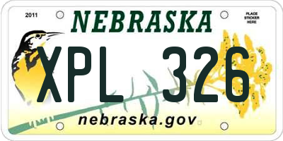 NE license plate XPL326