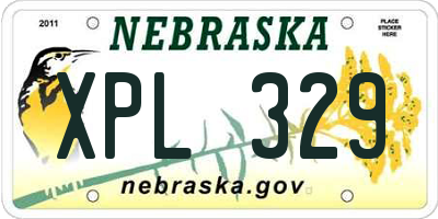 NE license plate XPL329
