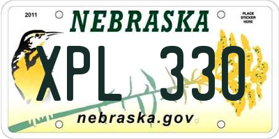 NE license plate XPL330