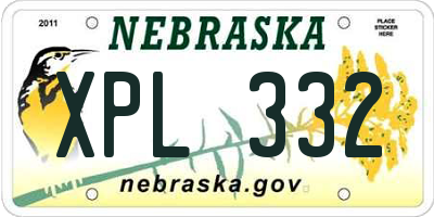 NE license plate XPL332