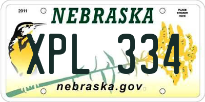 NE license plate XPL334