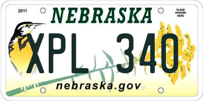 NE license plate XPL340