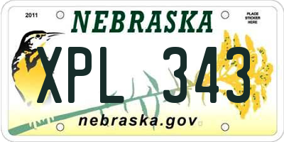NE license plate XPL343