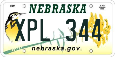 NE license plate XPL344