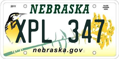 NE license plate XPL347