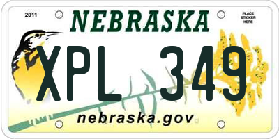 NE license plate XPL349