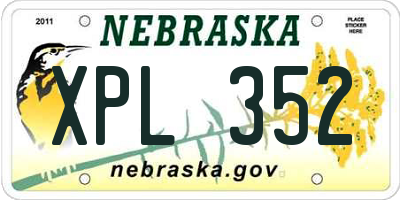 NE license plate XPL352