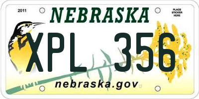 NE license plate XPL356