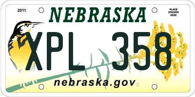 NE license plate XPL358