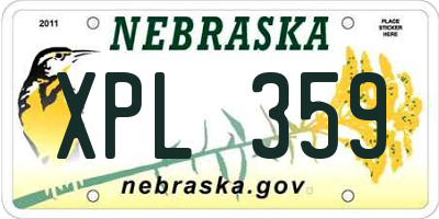 NE license plate XPL359