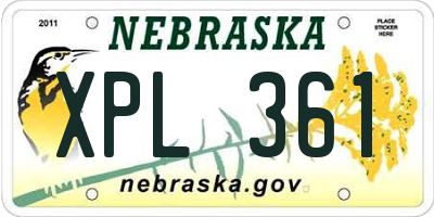 NE license plate XPL361
