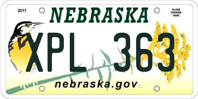 NE license plate XPL363
