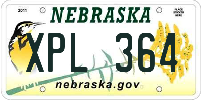 NE license plate XPL364