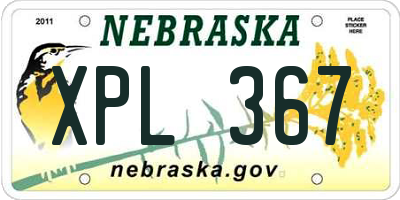 NE license plate XPL367
