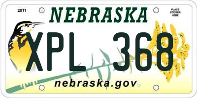 NE license plate XPL368
