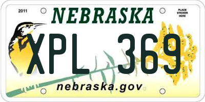 NE license plate XPL369