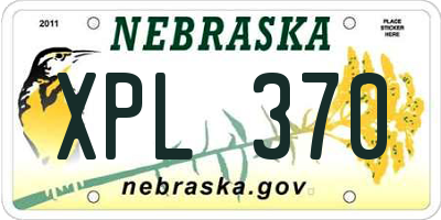 NE license plate XPL370