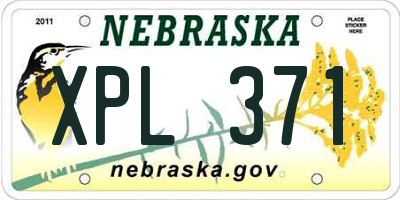 NE license plate XPL371