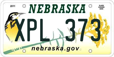 NE license plate XPL373