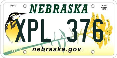 NE license plate XPL376