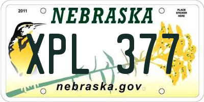 NE license plate XPL377
