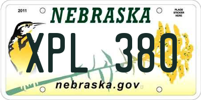 NE license plate XPL380