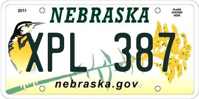 NE license plate XPL387