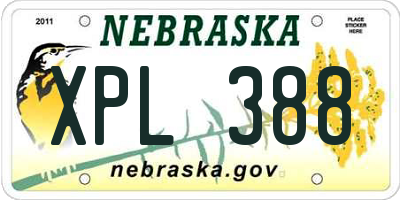 NE license plate XPL388