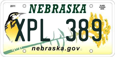 NE license plate XPL389