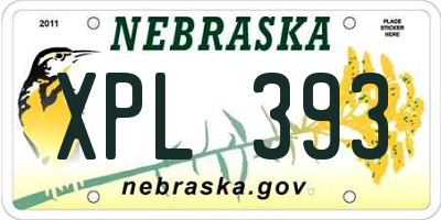 NE license plate XPL393
