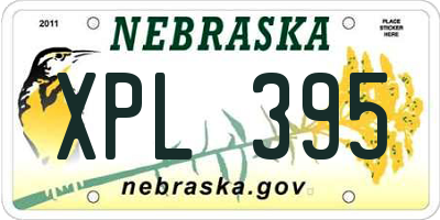 NE license plate XPL395